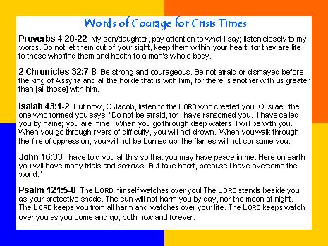 Words of Courage for Crisis Ti